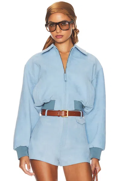 Helsa The Suede Zip Bomber In Multi