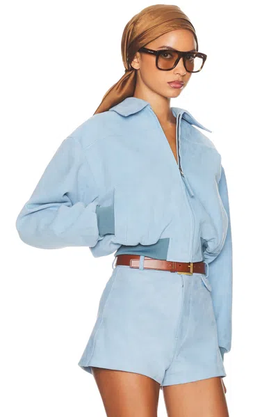 Helsa The Suede Zip Bomber In Multi