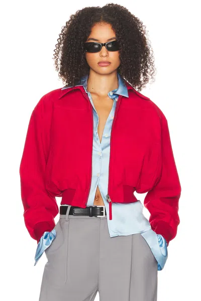 Helsa The Suede Zip Bomber In Multi