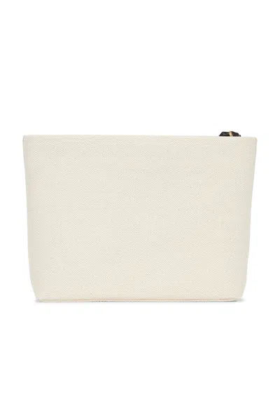 Givenchy Womens Beige Black Logo Tape Canvas Pouch In Multi