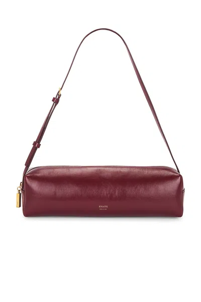 Khaite Kye Glossed-leather Shoulder Bag In Burgundy
