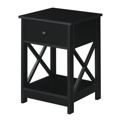Convenience Concepts Oxford 1 Drawer End Table Black In Black
