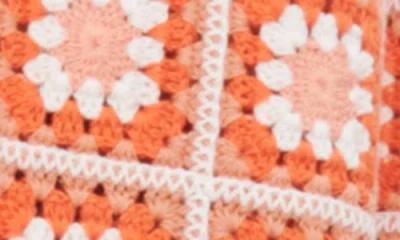 Maje Mathiou Patch-style Crochet Cardi-coat In Orange
