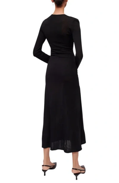 Maje Rob Cutout Detail Long Sleeve Dress In Black