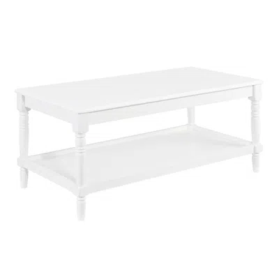 Convenience Concepts French Country Manor No Tools Coffee Table With Shelf In White