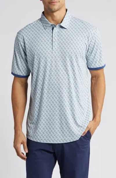 Swannies Max Golf Club Print Golf Polo In Blue