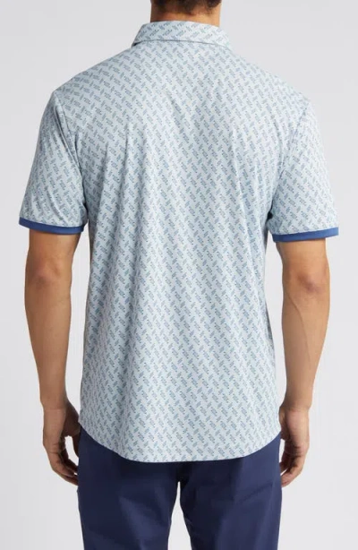 Swannies Max Golf Club Print Golf Polo In Blue