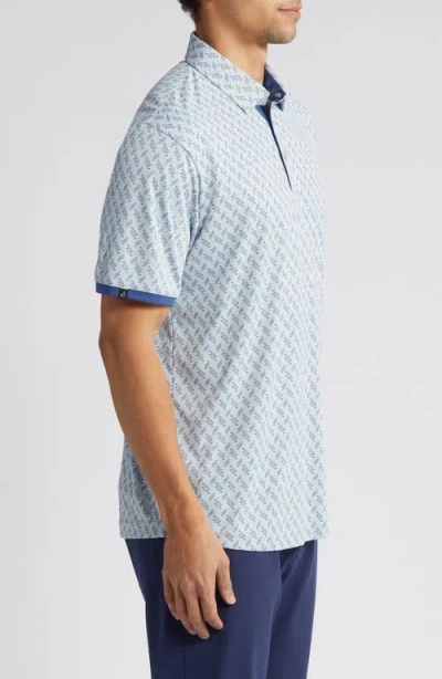 Swannies Max Golf Club Print Golf Polo In Blue