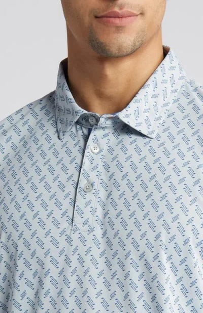 Swannies Max Golf Club Print Golf Polo In Blue