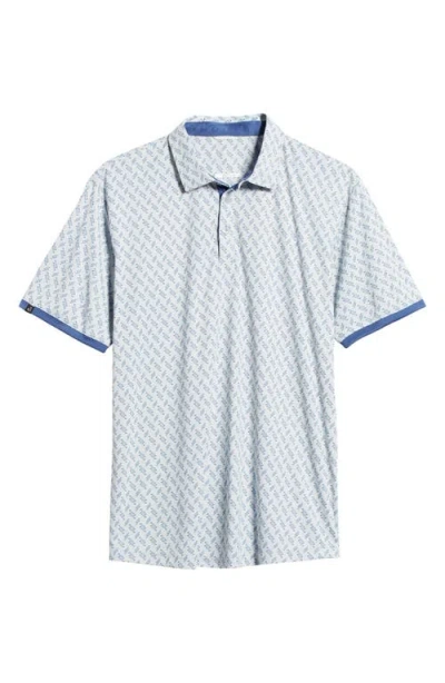 Swannies Max Golf Club Print Golf Polo In Blue