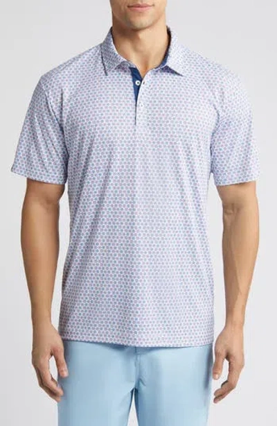 Swannies Caleb Medallion Print Golf Polo In Blue