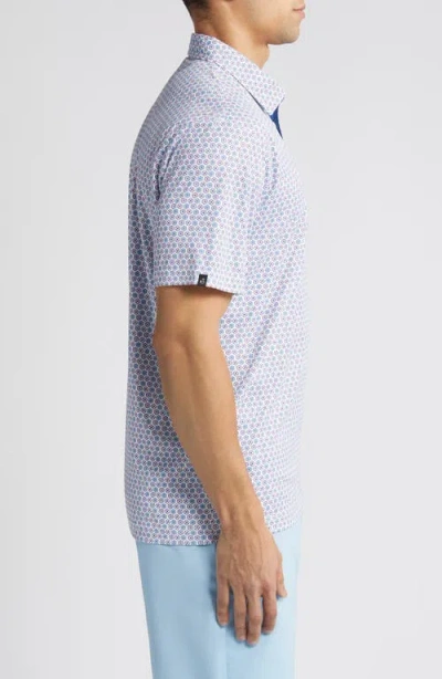 Swannies Caleb Medallion Print Golf Polo In Blue