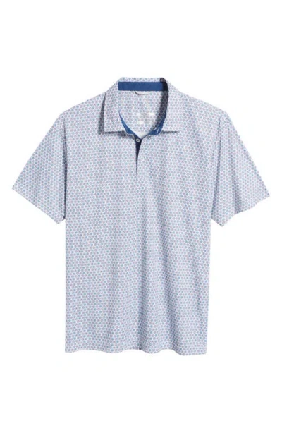 Swannies Caleb Medallion Print Golf Polo In Blue