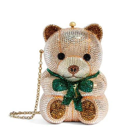 Judith Leiber Embellished Harrods Bear Clutch Bag In Gold