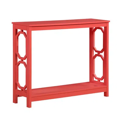 Convience Concept Omega Console Table With Shelf In Red