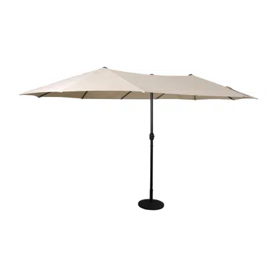 Flash Furniture 15 Ft Triple Head Patio Umbrella With Crank And Easy Lift Functionality In Tan In Neutral