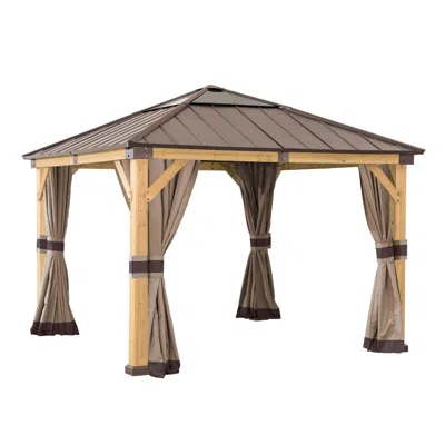 Sunjoy Universal Mosquito Netting For 9 × 9 Ft Wood Framed Gazebos In Brown