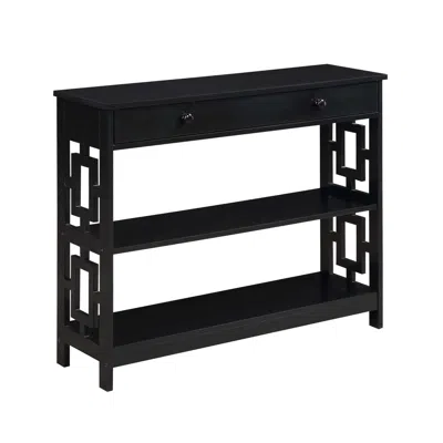 Convenience Concepts Town Square 1 Drawer Console Table, Black In Black