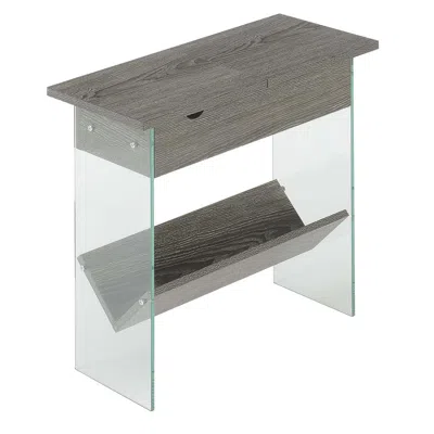 Convenience Concepts Soho Electric Flip Top End Table In Gray