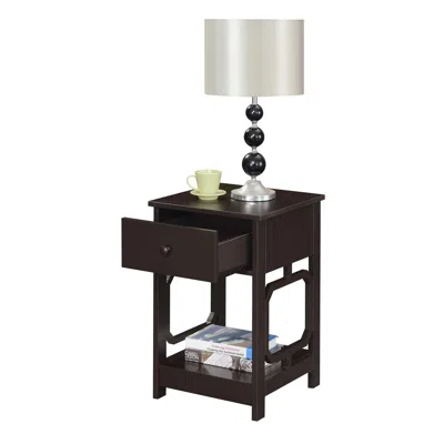 Convenience Concepts Omega 1 Drawer End Table Espresso In Brown