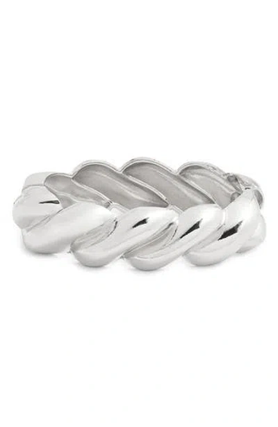 Open Edit Twisted Bangle In Silver