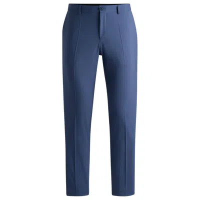 Hugo Boss Modern-fit Trousers In A Performance-stretch Wool Blend In Blue