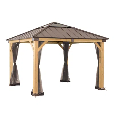 Sunjoy Universal Mosquito Netting For 11 ×11 Ft Wood Framed Gazebos In Brown