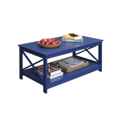 Convenience Concepts Oxford Coffee Table With Shelf, Cobalt Blue In Blue