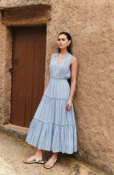 Rails Loulou Stripe Sleeveless Linen Blend Maxi Dress In Multi