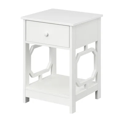 Convenience Concepts Omega 1 Drawer End Table White In White