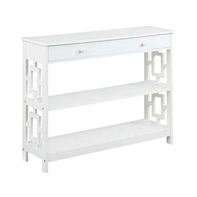 Convenience Concepts Town Square 1 Drawer Console Table, White In White