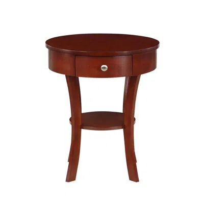 Convenience Concepts Classic Accents Schaffer 1 Drawer End Table With Shelf, Mahogany In Red