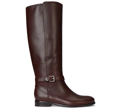 Ralph Lauren Women's Brooke Ii Burnished Leather Tall Boots In Brown