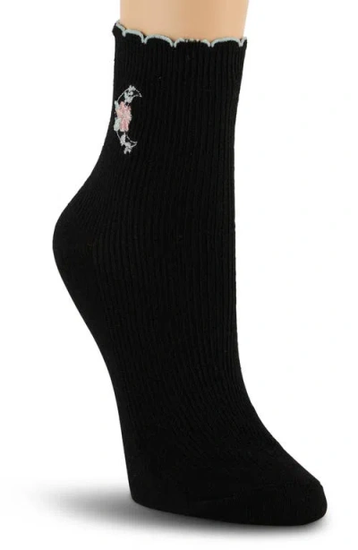 Laundry By Shelli Segal 6-pack Embroidered Scalloped Edge Anklet Socks In Multi