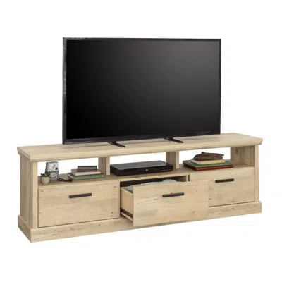 Sauder Aspen Post Credenza, For Tvs Up To 70", Prime Oak Finish In Neutral