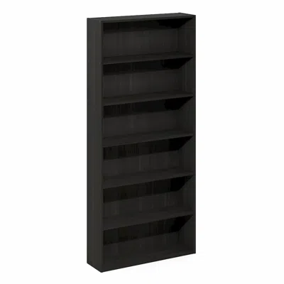 Furinno Basic 6-tier Open Shelf Bookcase, Bookshelf, Storage Organizer, Espresso In Black