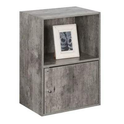 Convenience Concepts Xtra Storage 1 Door Cabinet With Shelf, Faux Birch In Gray