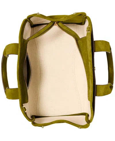 Michael Kors Romee Medium Leather East West Satchel In Green