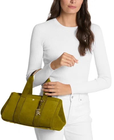 Michael Kors Romee Medium Leather East West Satchel In Green