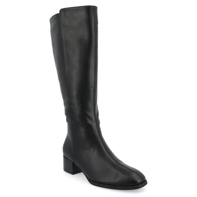 Journee Collection Womens Devri Stacked Heel Dress Boots In Black