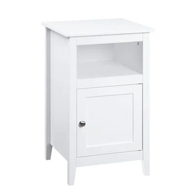 Convenience Concepts Designs2go End Table With Storage Cabinet And Shelf, White In White
