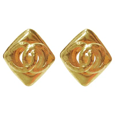 Pre-owned Chanel Collection Cc Logo Clip On Earrings In Gold