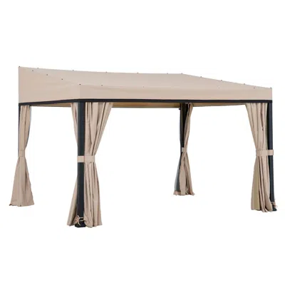 Sunjoy 10ft. X 12ft. Soft Top Gazebo With Curtain And Netting In Neutral