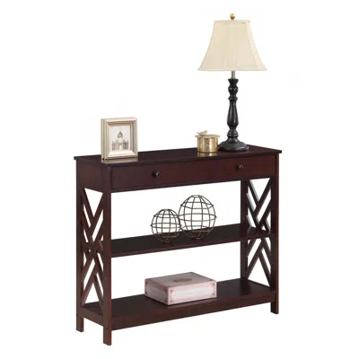 Convenience Concepts Titan 1 Drawer Console Table With Shelves, Espresso In Brown