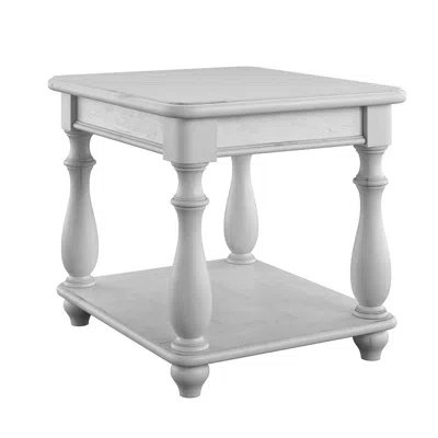 Wallace & Bay Wallce & Bay Mariano Oyster Shell Square End Table In Gray