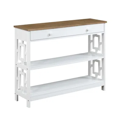 Convenience Concepts Town Square 1 Drawer Console Table, Driftwood/white In White