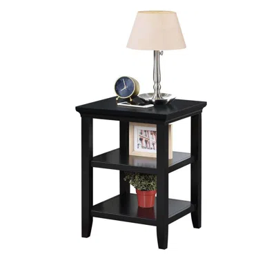 Convenience Concepts Tribeca End Table With Shelves, Black In Black