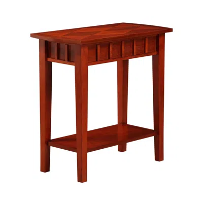 Convenience Concepts Dennis End Table With Shelf, Mahogany In Red