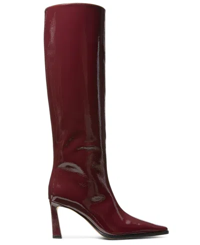 Michael Kors Darrah Patent Leather Boot In Burgundy