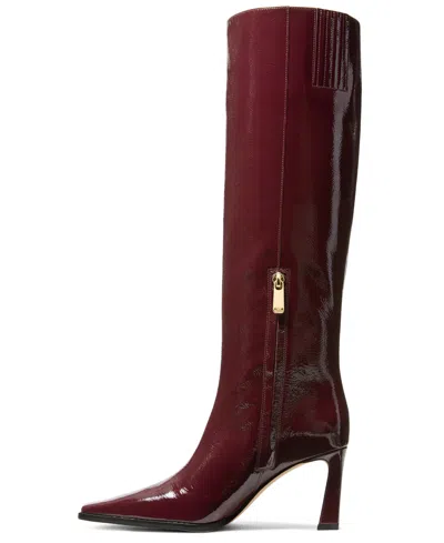 Michael Kors Darrah Patent Leather Boot In Burgundy